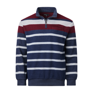 Pilgrim Quarter Zip French Rib Top-6128-Navy-1